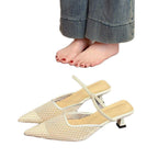 Damen Slingback Mules mit Netzdesign R&B