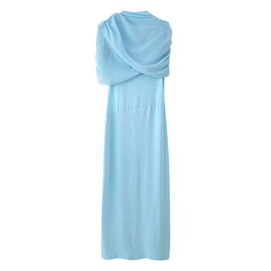 Damen Maxi-Kleid mit dekorativer Raffung und eleganter Drapierung R&B
