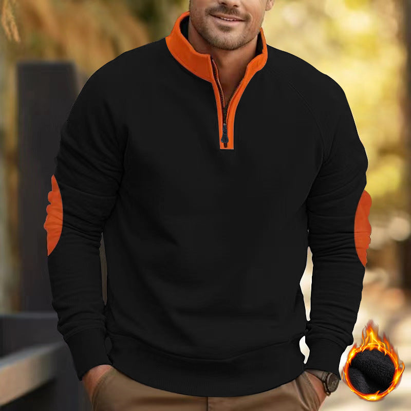 Herren Sweatshirt mit strukturiertem Reißverschluss R&B