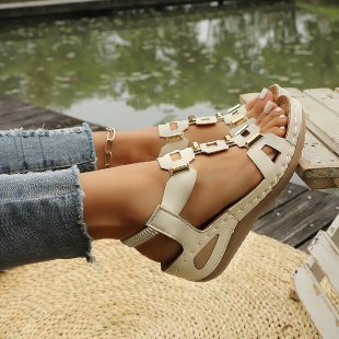 Damen Riemchen-Sandalen mit modischem Verschluss R&B