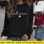 Damen Sweatshirt mit kreativem Katzenmama-Design