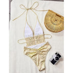Damen Hochgeschnittener Cut-Out Badeanzug mit glamourösem Design R&B