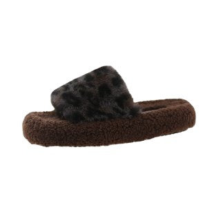 Damen Flauschige Hausschuhe mit tierischem Muster R&B