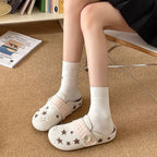 Damen Clogs mit modischem Sternen-Design und bequemer Sohle