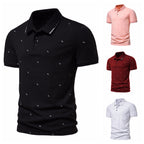 Herren Polohemd mit modischem Druck und hochwertigem Baumwollmaterial