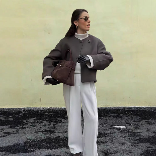 Damen Schulterjacke mit voluminösen Ärmeln und schickem Schnitt R&B