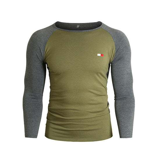 Herren Langarm-T-Shirt mit Raglanärmeln und hochwertiger Baumwolle R&B