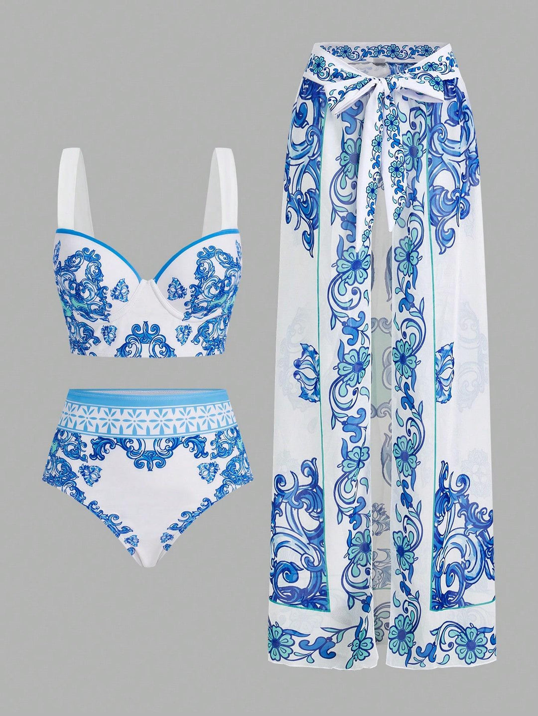Damen Bikiniset mit elegantem Pareo R&B