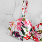 Damen Blumiger Balconette-Bikini mit Hohem Bund R&B