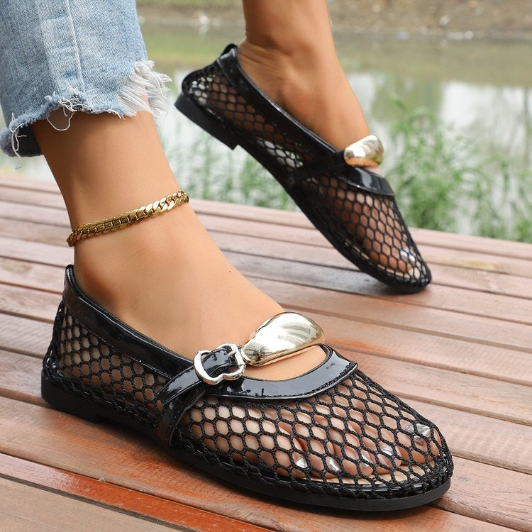Damen Elegante und luftige Netz-Slipper R&B