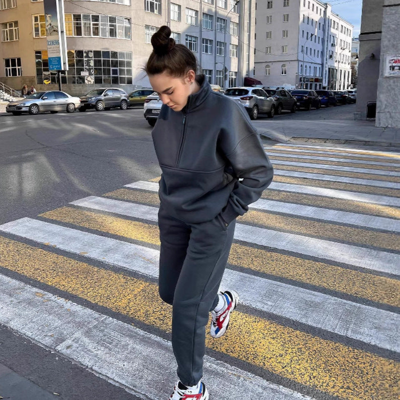 Damen Hochleistungs-Fleece Sweatshirt mit Stehkragen und Reißverschluss R&B