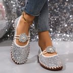 Damen Glitzernde Ballerinas mit floralen Akzenten R&B