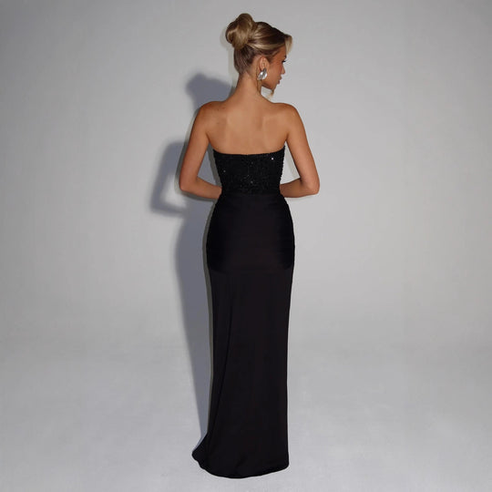 Damen Strapless Glamour- Abendkleid mit drapierter Taille R&B