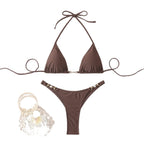 Damen Triangel-Bikini mit elegantem Goldakzent R&B