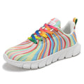 Damen nan leichter Muster-Sneaker mit elastischem Canvas-Obermaterial, gepolsterter Fersenstütze und segmentierter Flexlaufsohle R&B
