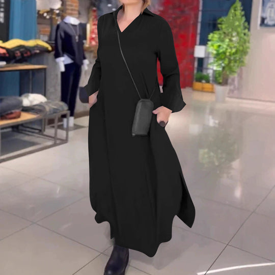 Damen lässiges Hemdkleid mit innovativem seitlichem Schlitz R&B