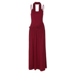 Damen Haltermaxikleid mit elegantem Schnitt und praktischen Raffungselementen R&B