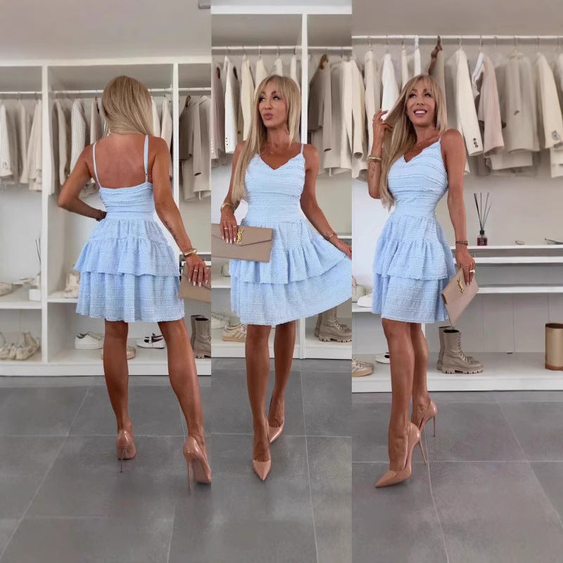 Damen Sommerliches A-Linien Kleid mit Rüschen und feinem Strukturdesign R&B