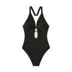 Damen Eleganter Einteiler mit ovalem Ausschnitt R&B