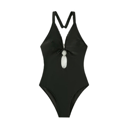 Damen Eleganter Einteiler mit ovalem Ausschnitt R&B