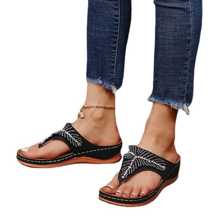 Damen Riemensandalen mit funkelnden Strassverzierungen R&B