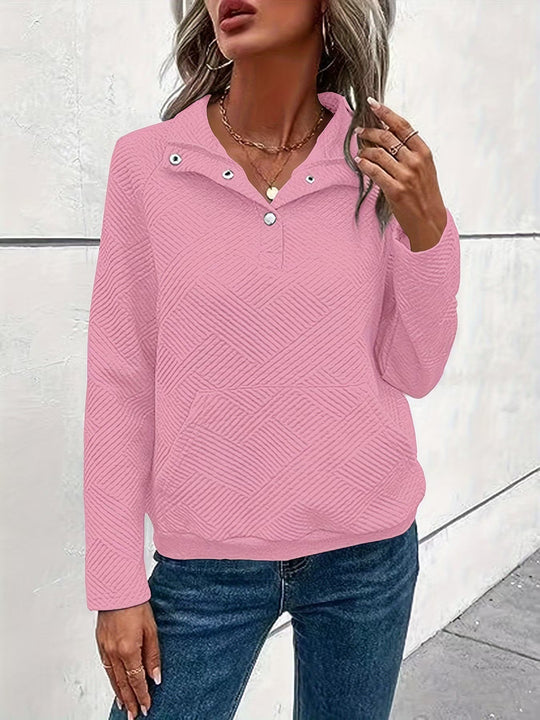 Damen Pullover mit strukturiertem Design und zwei praktischen Taschen R&B