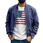 Herren nan Wildlederoptik Bomberjacke mit Reißverschluss und Rippbündchen R&B