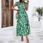 Damen Maxikleid mit Rüschendetails und floralem Print R&B