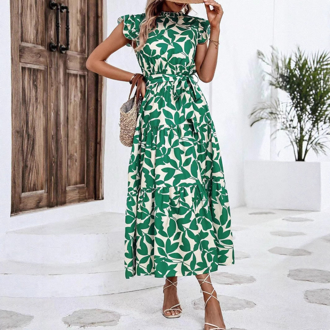 Damen Maxikleid mit Rüschendetails und floralem Print R&B