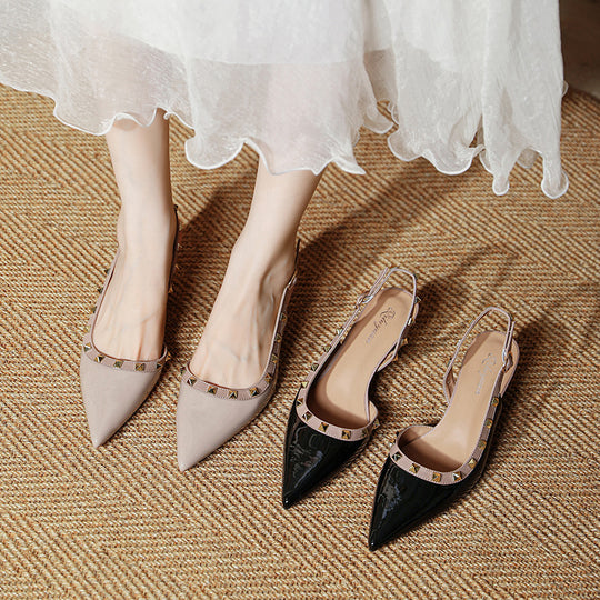Damen Slingback-Pumps mit strukturierter Oberfläche und glamourösem Schmuckdetail R&B