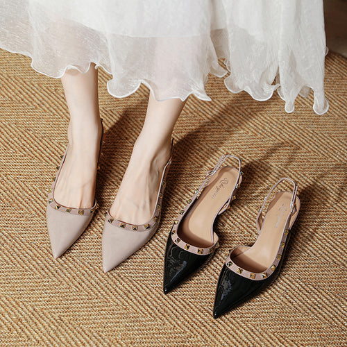 Damen Slingback-Pumps mit strukturierter Oberfläche und glamourösem Schmuckdetail R&B