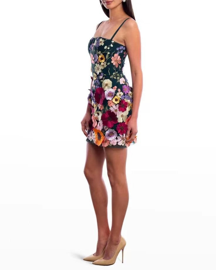 Damen Elegantes Cocktailkleid mit zarter Blumenstickerei R&B