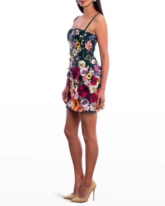 Damen Elegantes Cocktailkleid mit zarter Blumenstickerei R&B