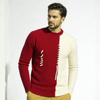 Herren modischer Pullover mit strukturiertem Design und einzigartigen Knotendetails R&B