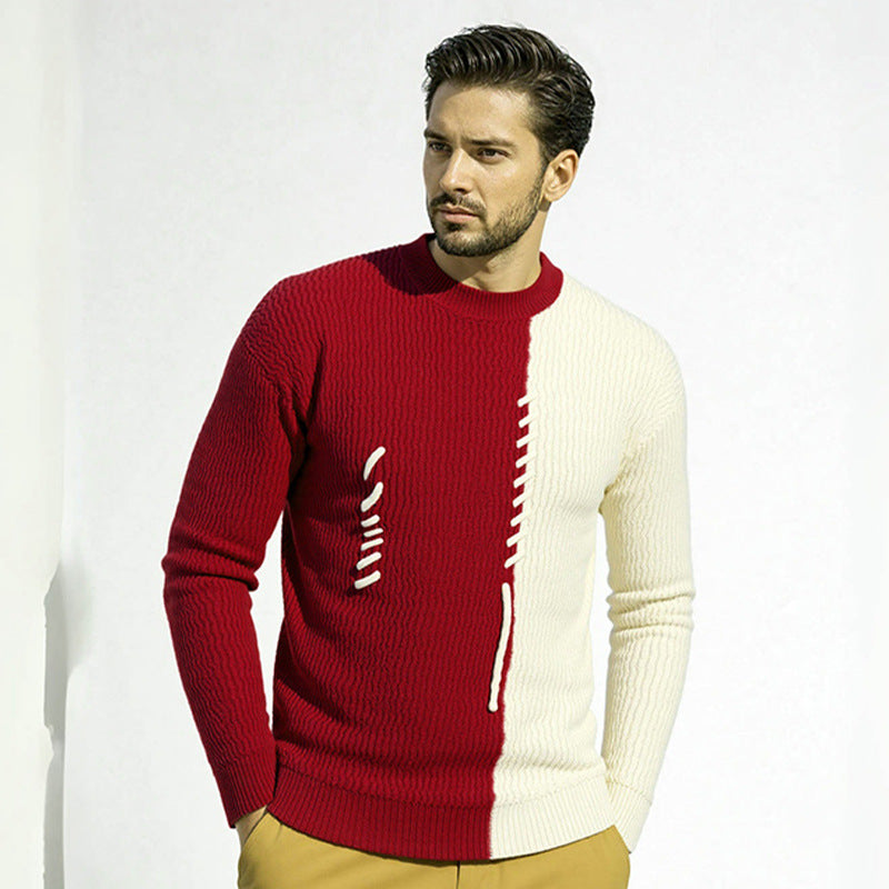 Herren modischer Pullover mit strukturiertem Design und einzigartigen Knotendetails R&B