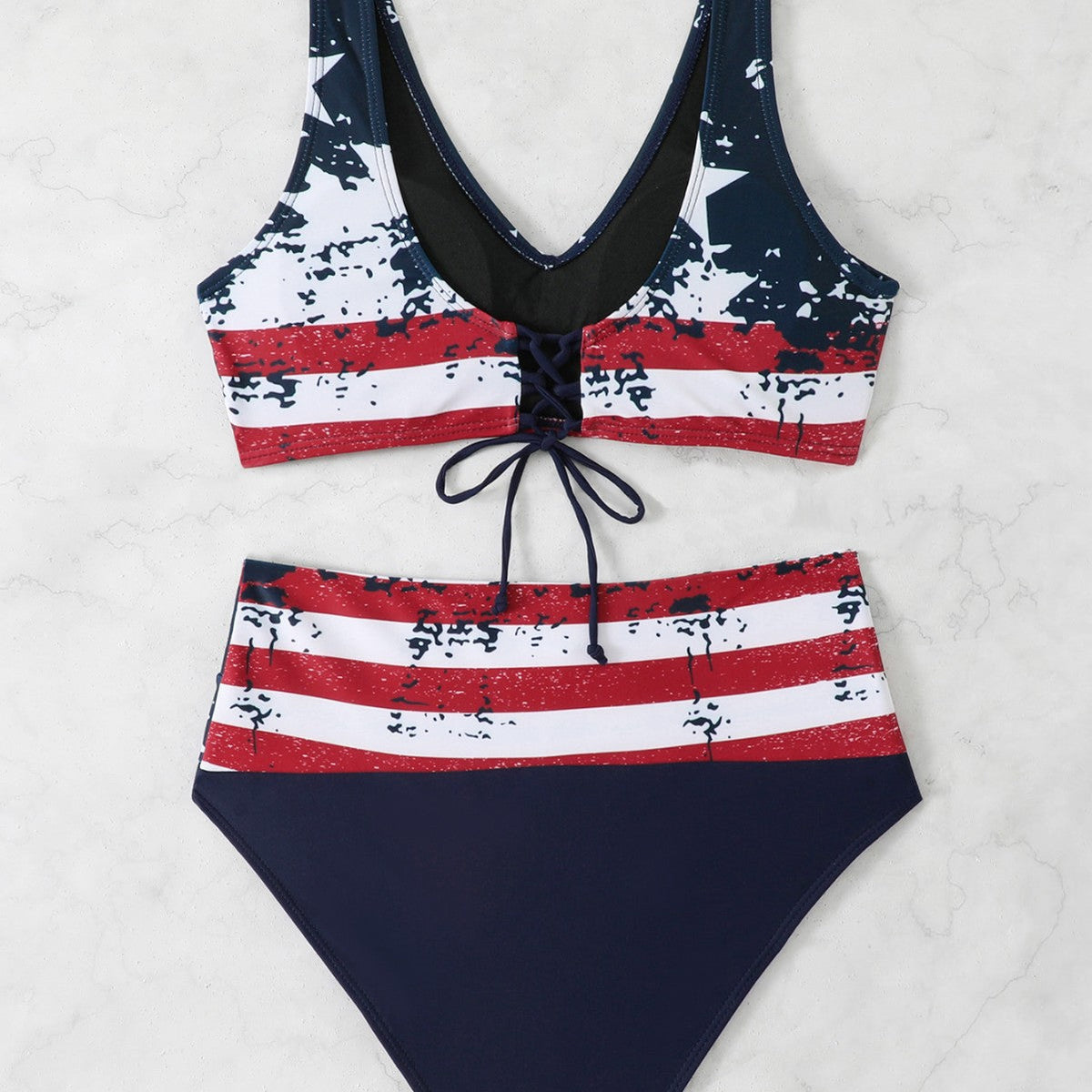 Damen Sportliches Bikini-Set mit hochgeschnittenem Bund R&B