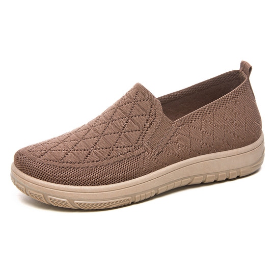 Damen Komfortable Slip-On Freizeitschuhe mit atmungsaktivem Strickdesign R&B