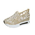 Damen Slip-On Sneakers mit funkelndem Strass und elastischem Riemen R&B