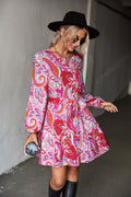 Damen Minikleid mit voluminösen Ärmeln und floralem Muster R&B