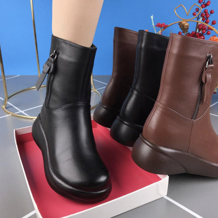 R&B | Metallische Schnalle Samt Stiefel