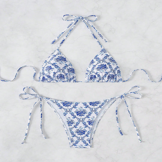 Damen Triangel-Bikini mit buntem Floral-Design R&B