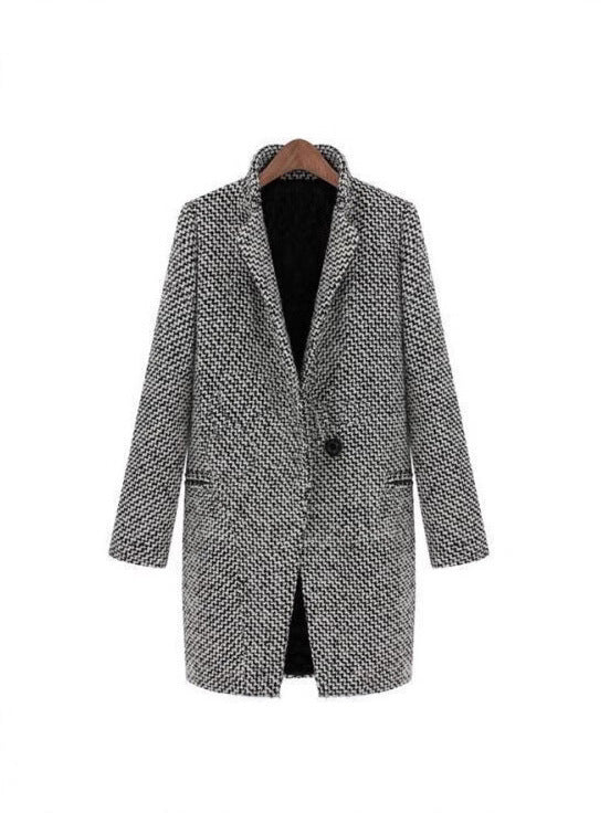 R&B | Winterjacke schwarz-weiß - elegantes Design mit Hahnentrittmuster
