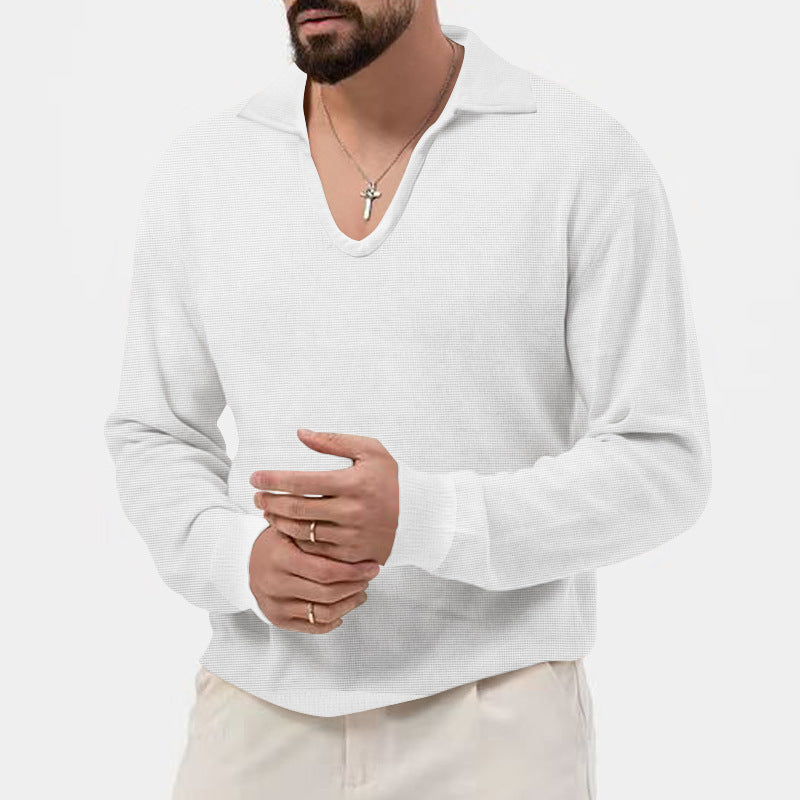 Herren modischer V-Ausschnitt Pullover aus atmungsaktivem Strickmaterial R&B
