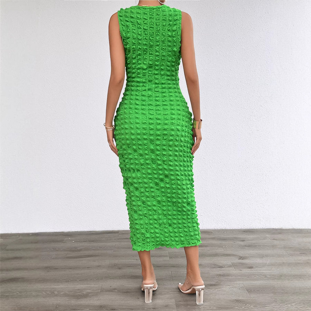 Damen Midi-Kleid mit strukturiertem Obermaterial und figurbetontem Schnitt R&B