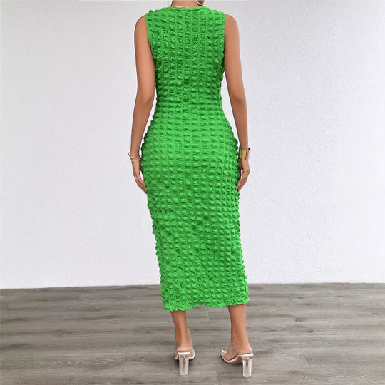 Damen Midi-Kleid mit strukturiertem Obermaterial und figurbetontem Schnitt R&B