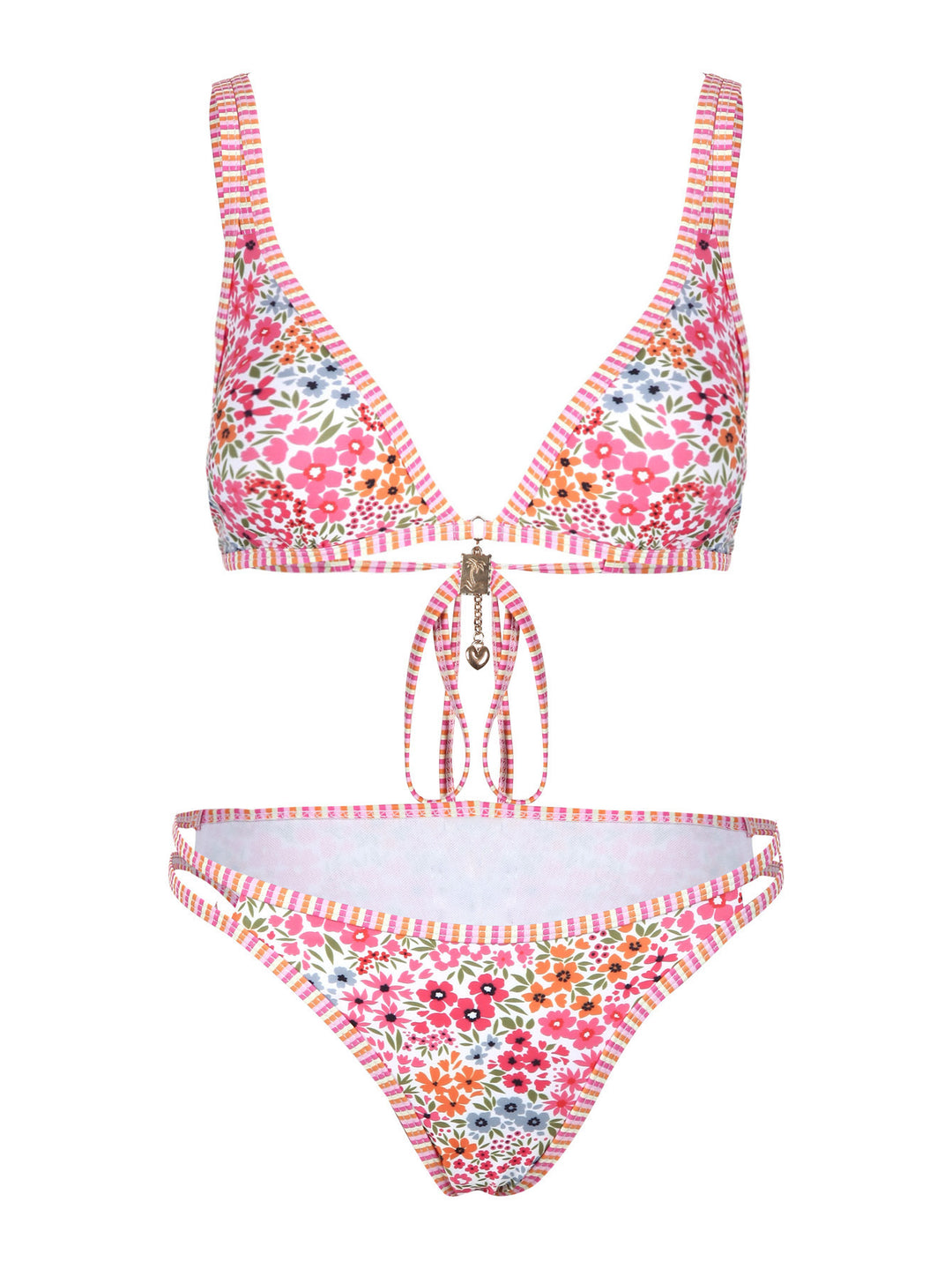 Damen Bikini-Set mit floralem Muster und verstellbaren Trägern R&B