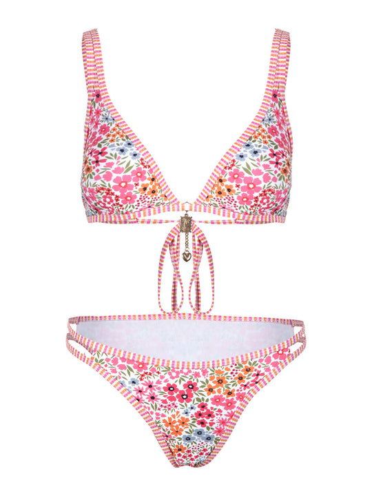 Damen Bikini-Set mit floralem Muster und verstellbaren Trägern R&B