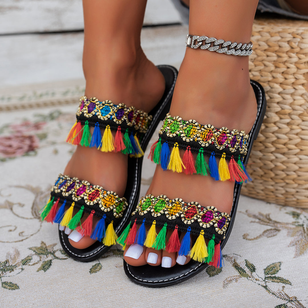 Damen Bunte Embellished Sandalen R&B