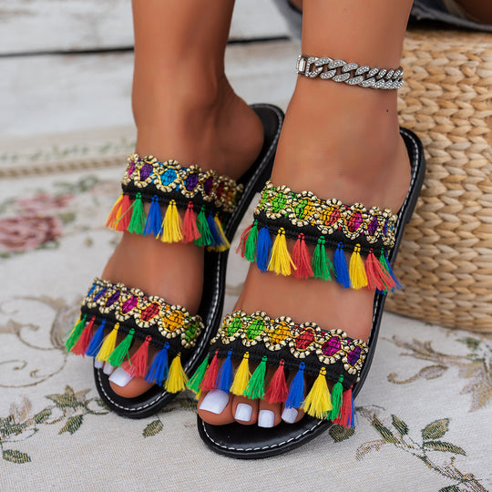 Damen Bunte Embellished Sandalen R&B