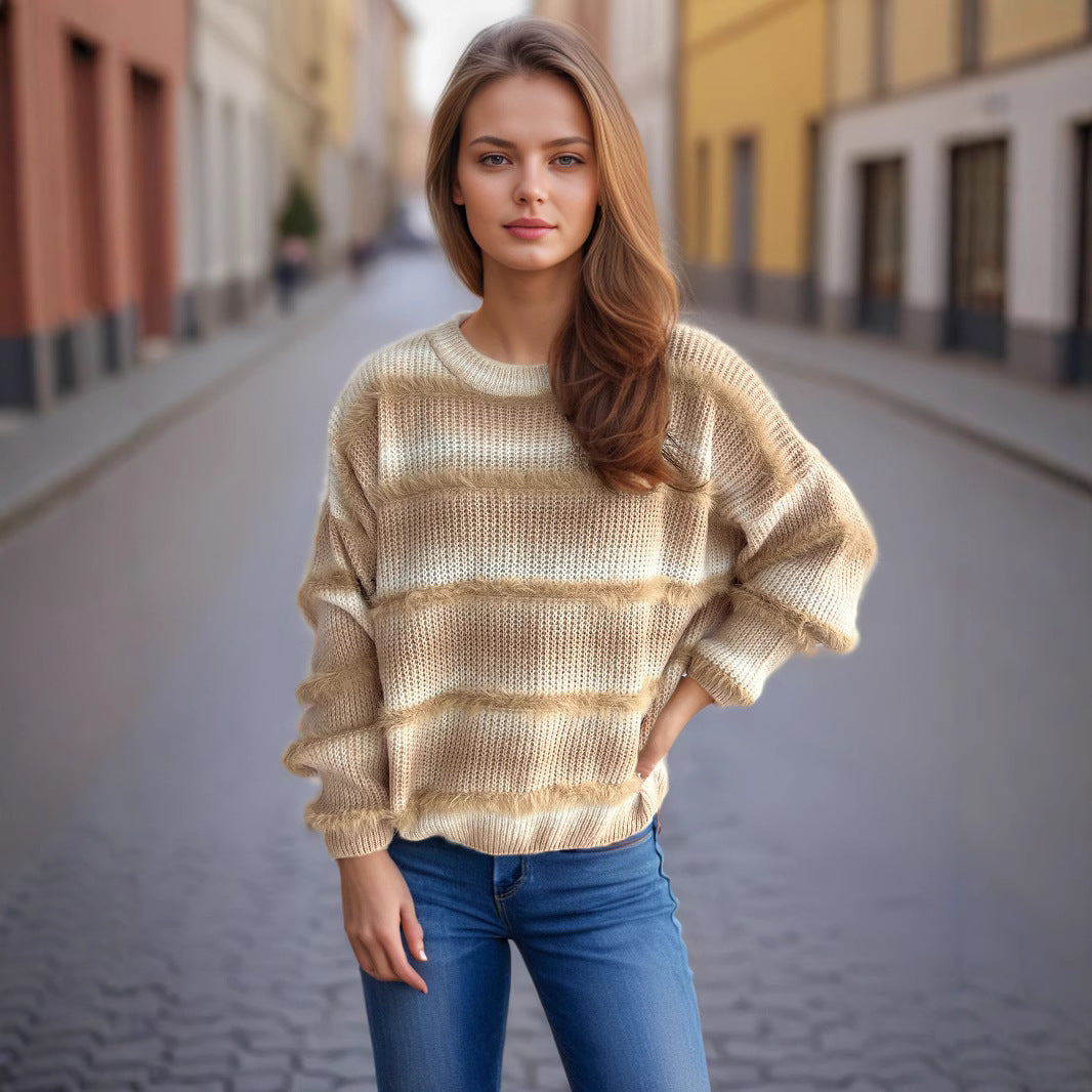 Damen kuscheliger Strickpullover mit Flair R&B